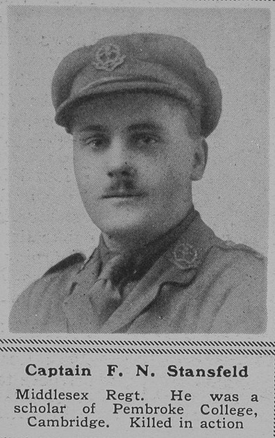 UK Photo Archive: S &emdash; Stansfeld F N Captain Middx Regt The Sphere 27th Apr 1918