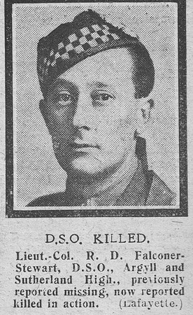 UK Photo Archive: The Graphic F &emdash; Falconar-Stewart R D Lt Col DSO Argyll Sutherland Highlanders The Graphic 10th Oct 1918