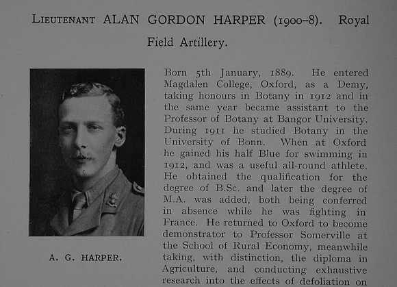 UK Photo Archive: Dulwich College War Record 1914-1919 &emdash; Harper A G Lt Royal Field Artillery Obit Part 1 Dulwich College Roll Of Honour