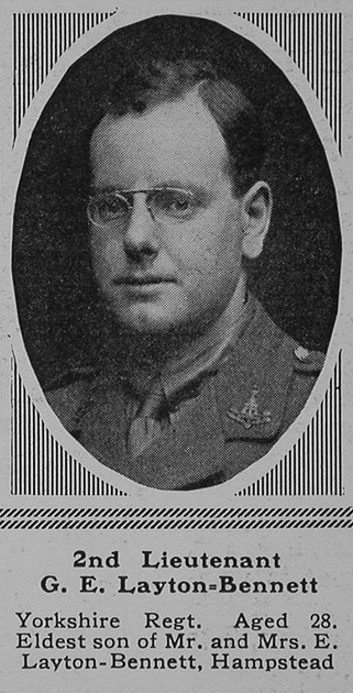 UK Photo Archive: L &emdash; Layton-Bennett G E 2nd Lt 2nd Yorkshire Regiment The Sphere 5th Aug 1916