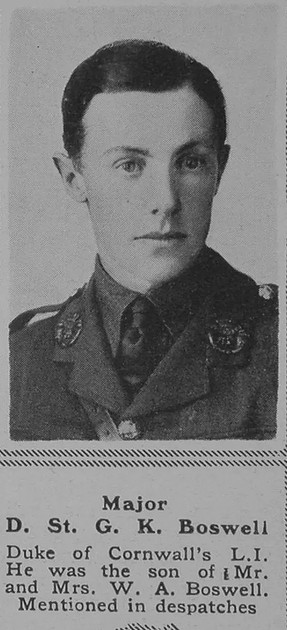 UK Photo Archive: B &emdash; Boswell D St G K Major DCLI The Sphere 2nd Nov 1918