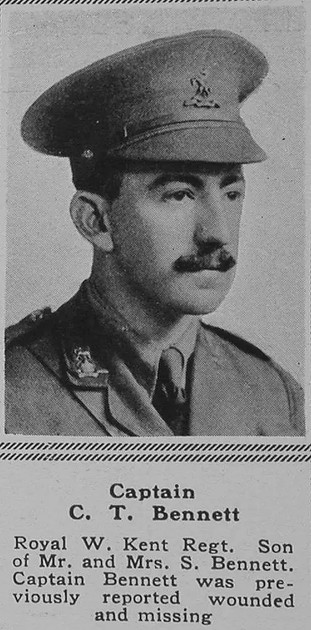 UK Photo Archive: B &emdash; Bennett C T Captain 1st R West Kent Regt The Sphere 30th June 1917