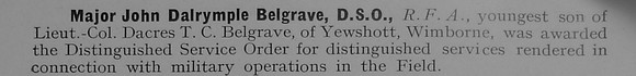 UK Photo Archive: 1917 &emdash; Dalrymple-Belgrave J Major DSO Royal Field Artillery 1
