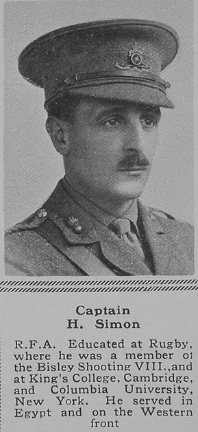 UK Photo Archive: S &emdash; Simon H Captain RFA The Sphere 10th Nov 1917