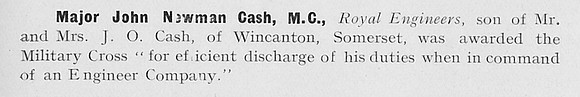 UK Photo Archive: 1917 &emdash; Cash J N Major MC Royal Engineers 1