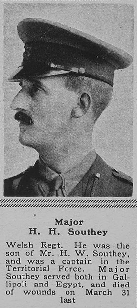 UK Photo Archive: S &emdash; Southey H H Major 5th Welsh Regt The Sphere 12th May 1917