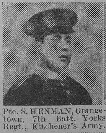 Henman S Pte 7th Yorkshire Regiment The Vivid 27th Feb 1915