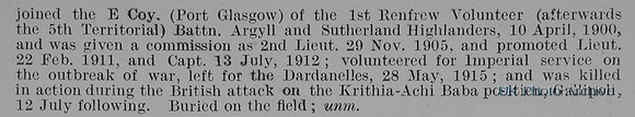 Nesmith J Captain 5th Argyll And Sutherland Highlanders Obit Part 2