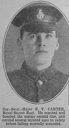 Carter N V Coy Sergt Major VC 12th Royal Sussex Regiment The War Illustrated 23rd September 1916