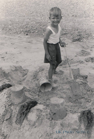 A Little Boy At The Beach 1950s