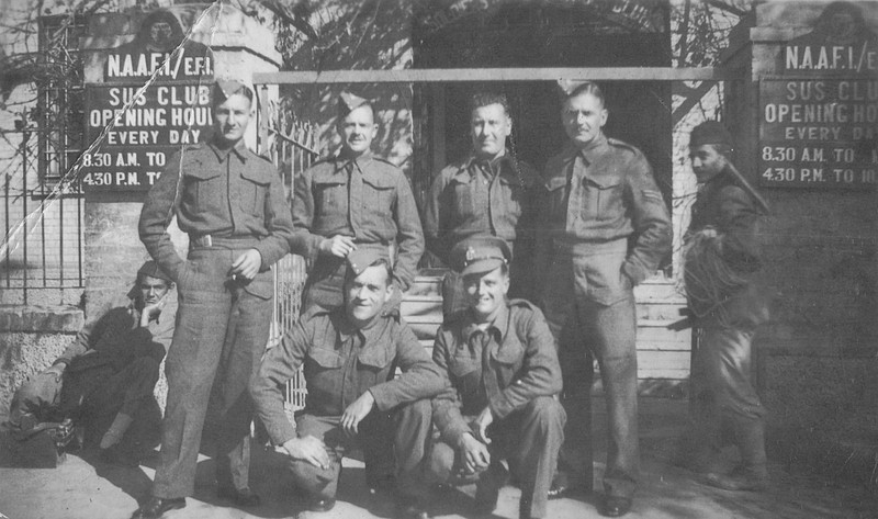 British Soldiers Outside A NAAFI