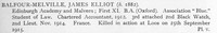 Balfour-Melville J E 2nd Lt 2nd Black Watch Obit