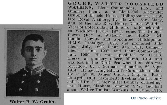 Grubb W B W Lt Comm HMS Cressy Royal Navy Obit