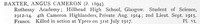Baxter A C 2nd Lt 4th Cameron Highlanders Obit