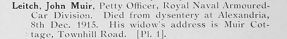 Leitch J M Petty Officer RN Armoured Car Div Photo Available Plate 1