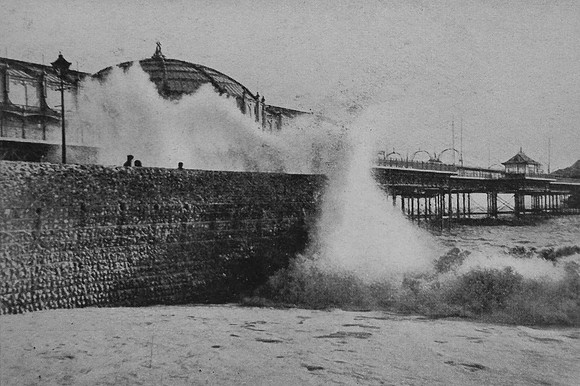 Breakers At Brighton During The Storms During The Winter Of 1914-1915