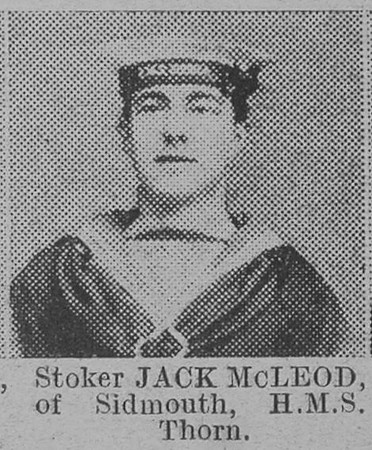 McLeod J Stoker HMS Thorn The Vivid 20th Feb 1915