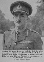 Brooke A Lt Gen Sir KCB DSO Commander In Chief Of The Home Forces