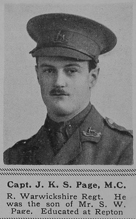 Page J K S Captain MC 9th R Warwicks Regt The Sphere 12th Oct 1918