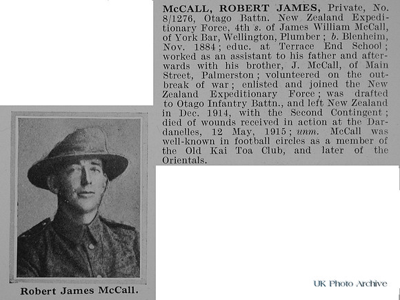 McCall R J Pte 8-1276 Otago Btn NZEF Obit