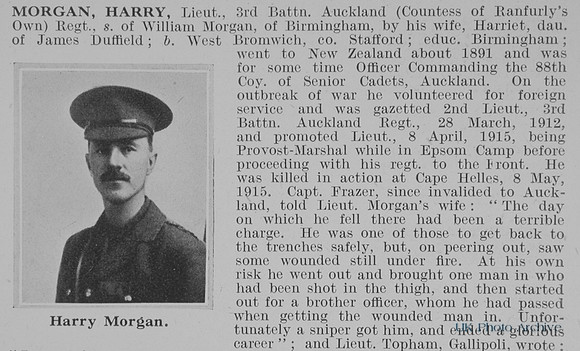 Morgan H Lt 3rd Auckland Regiment Obit Part 1