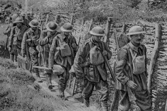 Irish Guards On The Way To The Trenches In Flanders 1917