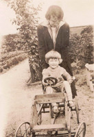 A Little Girl On A Home Made Go Kart 1930s