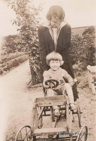 A Little Girl On A Home Made Go Kart 1930s