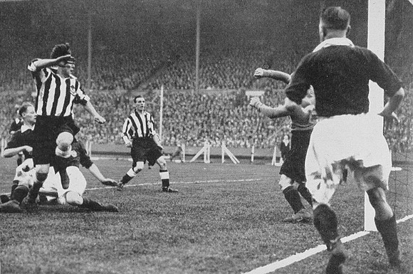 Jack Allen Of Newcastle Scoring The Disputed Goal Against Arsenal In The 1932 Cup Final