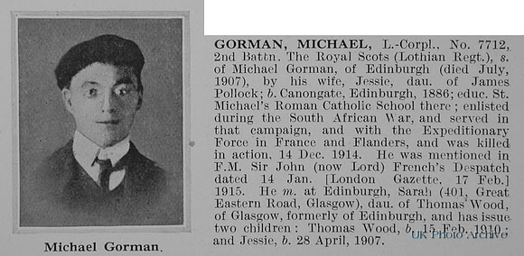 Gorman M L/Cpl 7712 2nd Royal Scots Obit