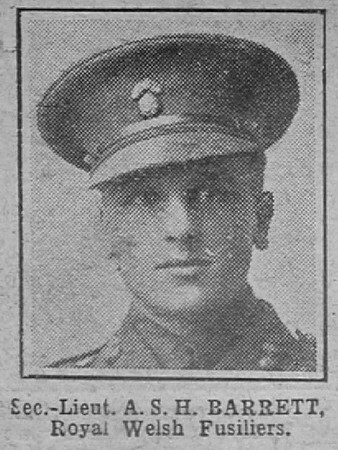 Barrett A S H 2nd Lt 14th Royal Welsh Fusiliers The War Illustrated 2nd September 1916