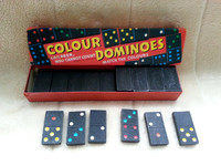 Vintage Spears Colour Dominoes Boxed Set Greyhound Marked