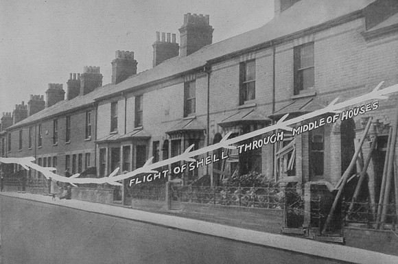 The Track Of An Unexploded Shell At Lowestoft Which Went Through 13 Houses On 24th April 1916