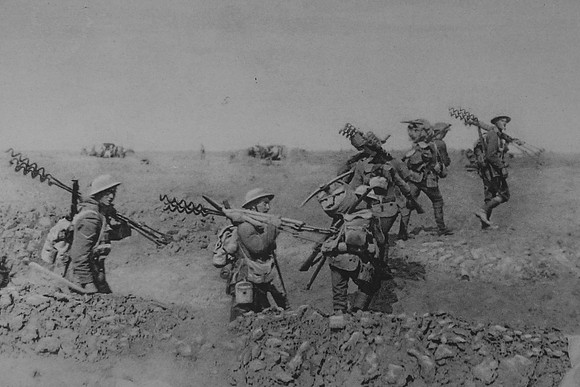 A Wiring Party Off To Consolidate Newly Won Terrain On The Western Front