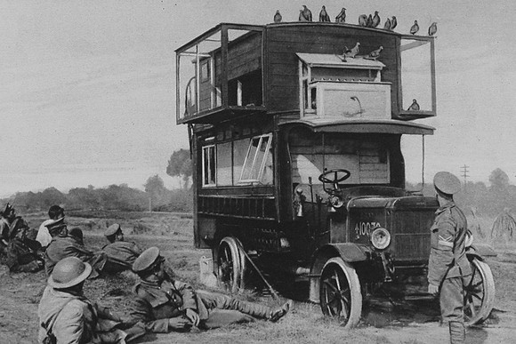 A Mobile Motor Lorry Pigeon Loft In WW1