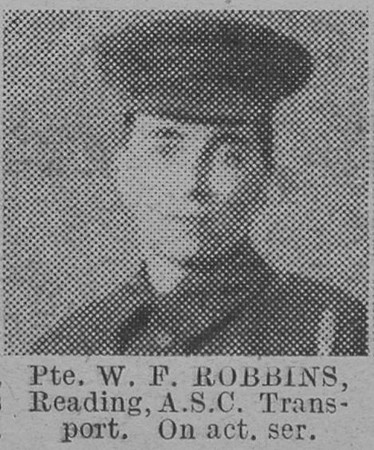 Robbins W F Pte Army Service Corps The Vivid 20th Feb 1915