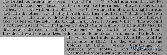 Haythornthwaite R M 2nd Lt 2nd East Kent Regiment Obit Part 5