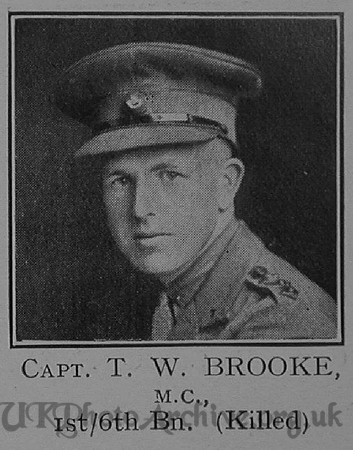 Brooke T W Captain MC 6th London Regiment Cast Iron Sixth - Captain E G Godfrey 1938