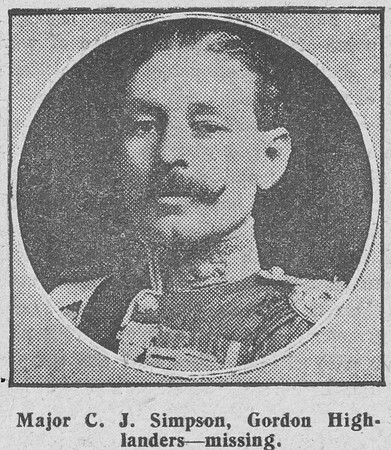 Simpson C J Major Gordon Highlanders The Graphic 9th Sep 1914