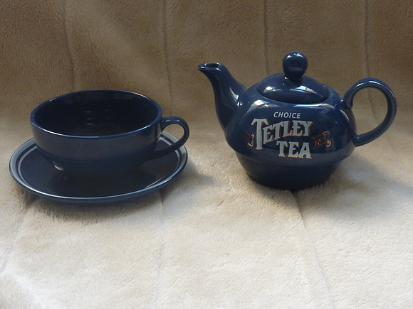 Tetley Tea For On Set Teapot Cup And Saucer