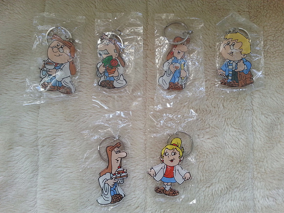 Tetley Tea Folk Keyrings 1990s Sealed In Packs Various Available