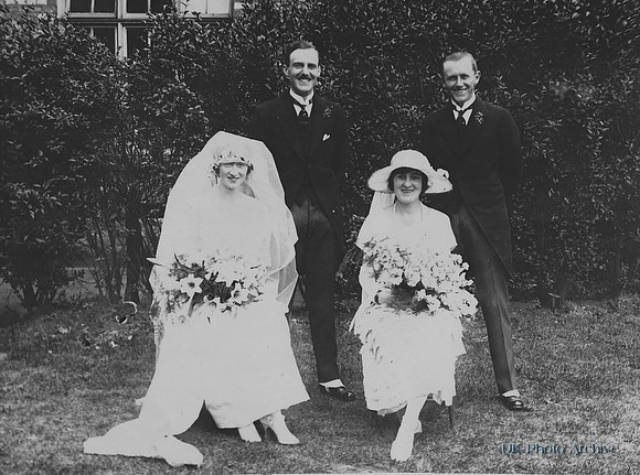 The Bride, Groom, Best Man And Bridesmaid 1920s Wedding
