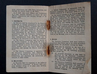 A Communist Party Membership Card 1949 Mrs Olga Z Weston 4 Church Walk, Melksham, Wiltshire.