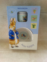Wedgewood Peter Rabbit Two Piece Mug And Bowl Christening Set In Box
