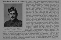 Railton A T 4th Seaforth Highlanders Obit