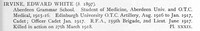 Irvine E W 2nd Lt Royal Field Artillery Obit