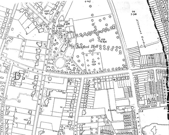 Sutton 1913 Map Benhill Wood Road Area