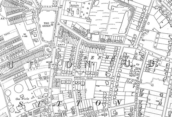 Sutton 1913 Map Sutton Green Area