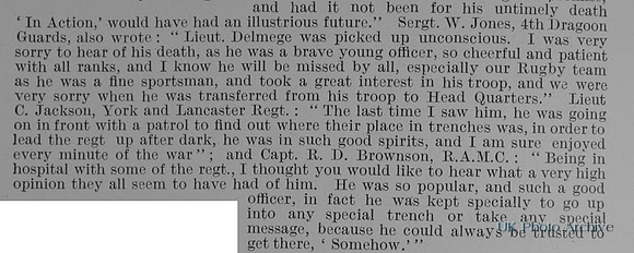 Delmege J O Lt 4th Dragoon Guards Obit Part 2