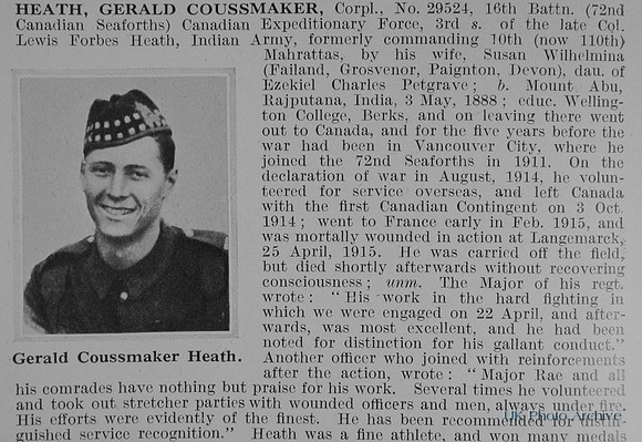 Heath G C Cpl 29524 16th Canadian Expeditionary Force Obit Part 1